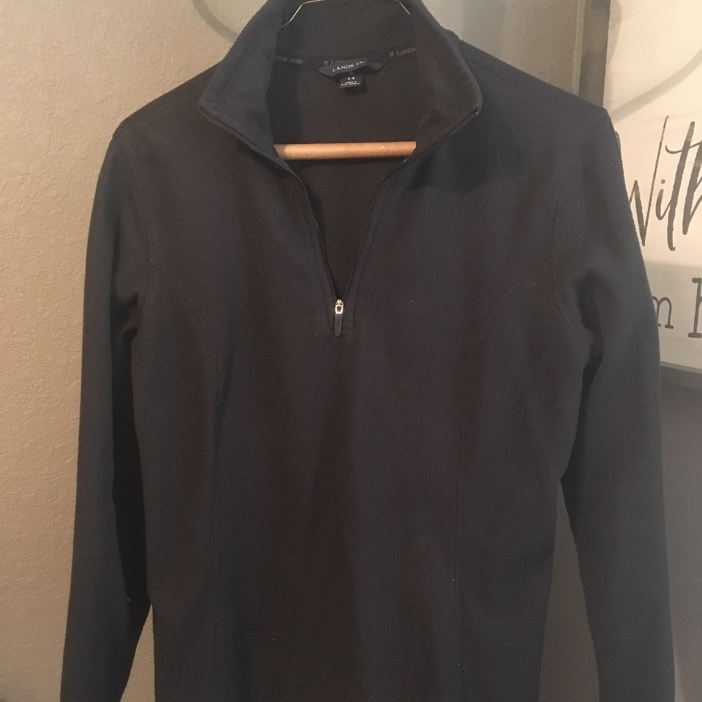 Lands end black fleece size small